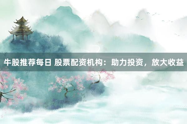 牛股推荐每日 股票配资机构：助力投资，放大收益